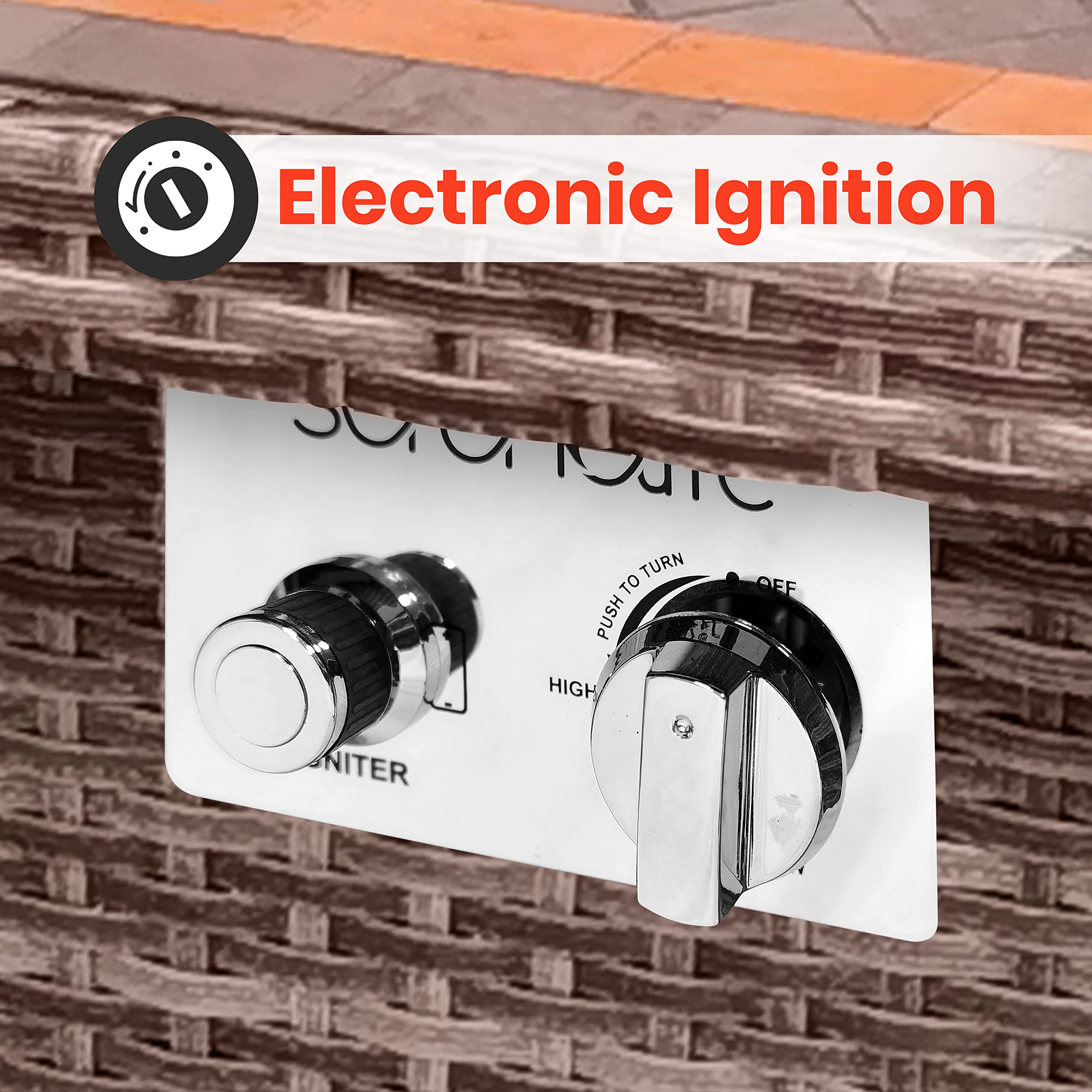 Electronic Ignition

PUSH TO TURN HIGH OFF