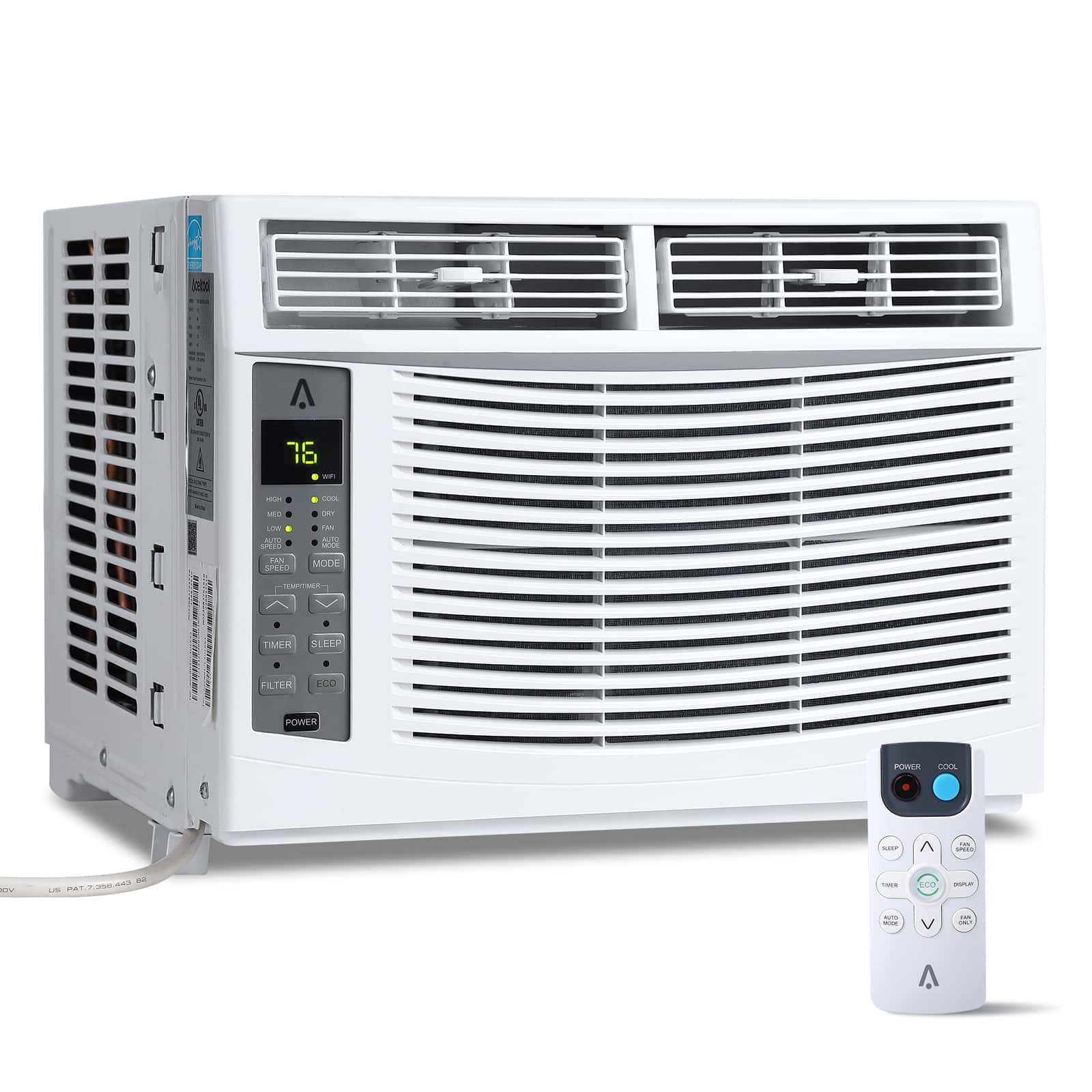 TROPOW - 6,000 BTU Window Air Conditioner, Smart Window AC Unit with Remote Control, Cool Rooms Up to 250 Sq.Ft - White