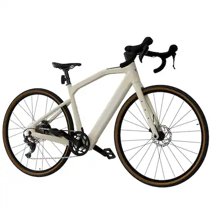 Front. Vanpowers - UrbanCross-Ultra Lightweight 350W Hub-Motor Gravel E-Bike-S Size - Sand Yellow.