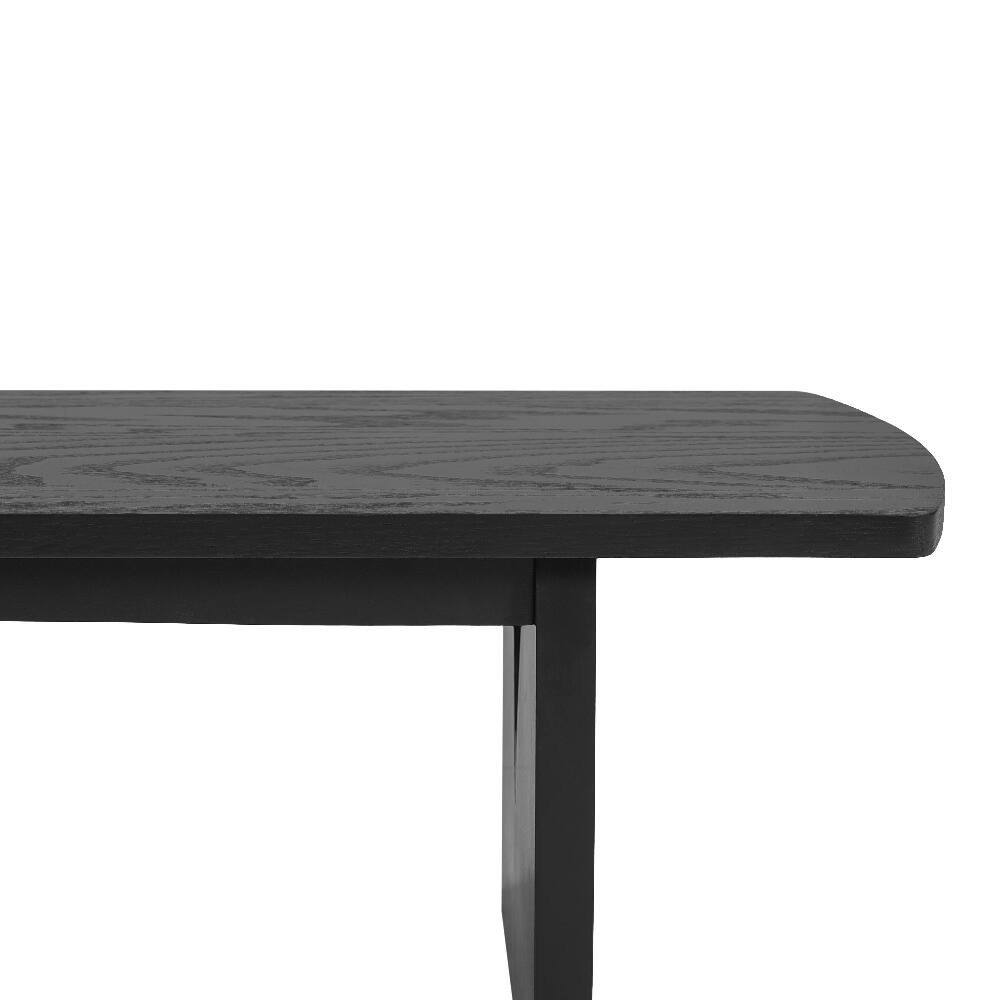 Alt View 6. Ropilly - Ropilly Black Modern Dining Bench Long Entryway Bench Acacia Legs High Capacity for Kitchen Living Room - Black.