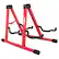 Front. 5 CORE - Double Guitar Stand A Frame Shape w Foam Arms Supports Acoustic Electric Bass Ukulele Banjo - Red.