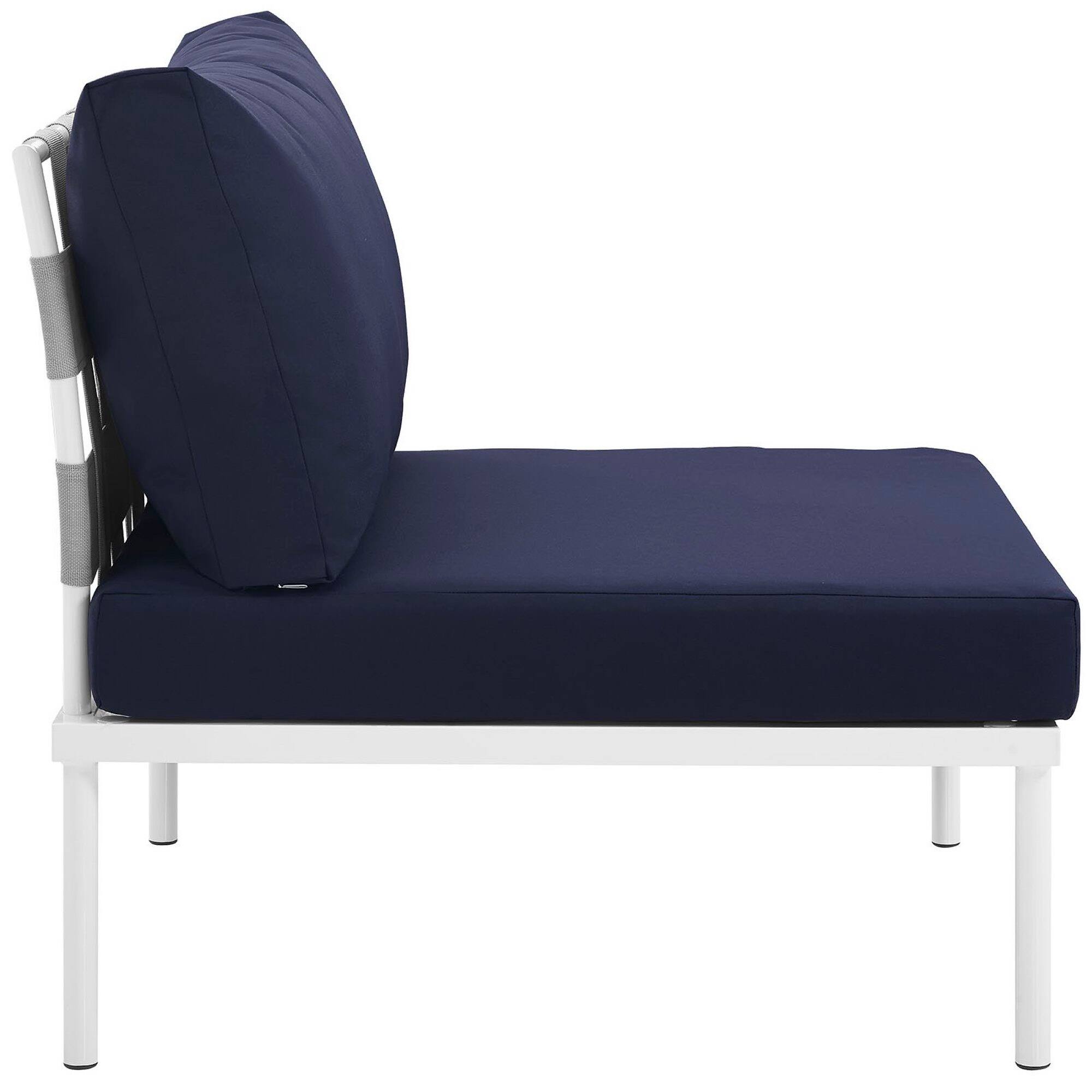 Left. Modway - Harmony Armless Outdoor Patio Aluminum Chair by Modway - White Navy.
