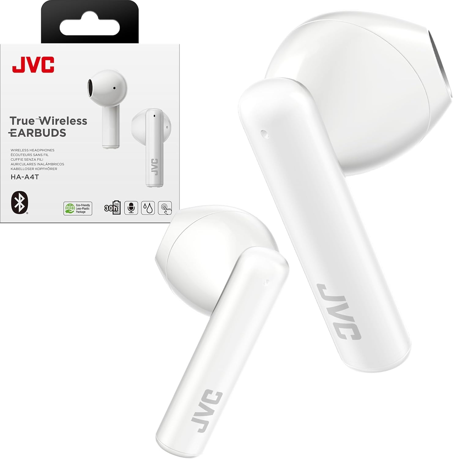 JVC - True Wireless Earbud Style Headphones HAA4TW - White