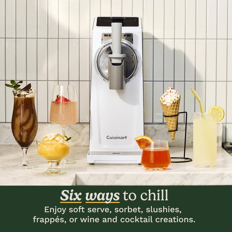 Cuisinart

Six ways to chill

Enjoy soft serve, sorbet, slushies, frappés, or wine and cocktail creations.