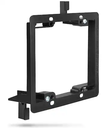 Front. Fosmon - 2-Gang Low Voltage Mounting Bracket with Mounting Screws - Black - 1 Pack - Black.