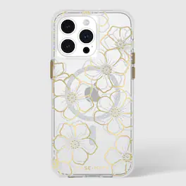 Case-Mate - Case mate built in magnets work with magsafe 12 foot drop protection for pour iphone 15 pro max - Floral Gems