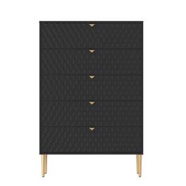 Boyel Living - Accent Storage Cabinet with 5-Drawer Chest - Black