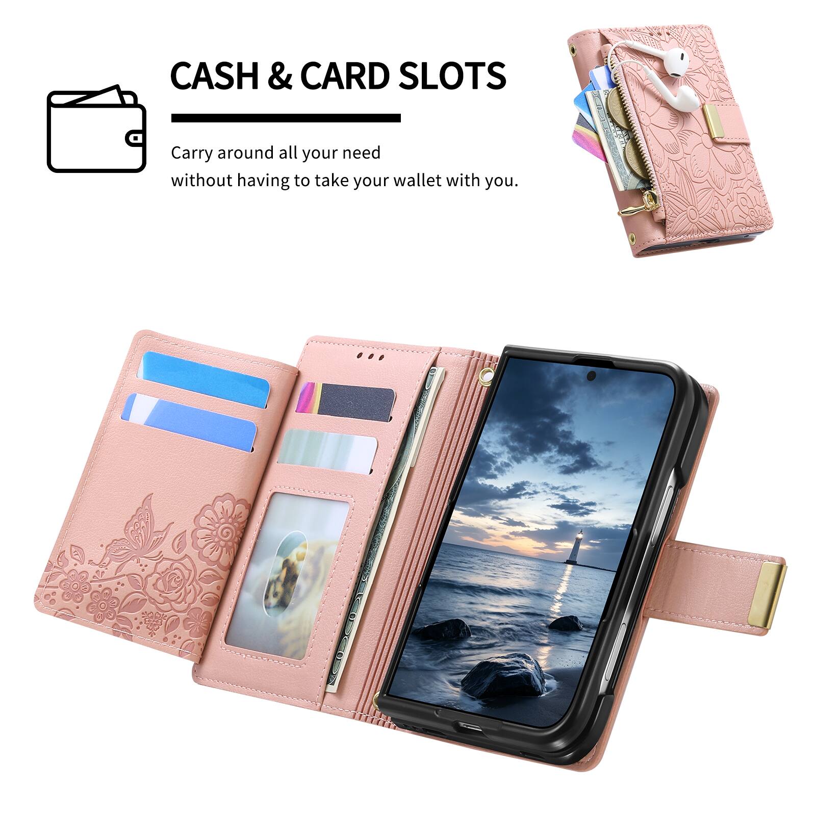CASH & CARD SLOTS

Carry around all your need without having to take your wallet with you.