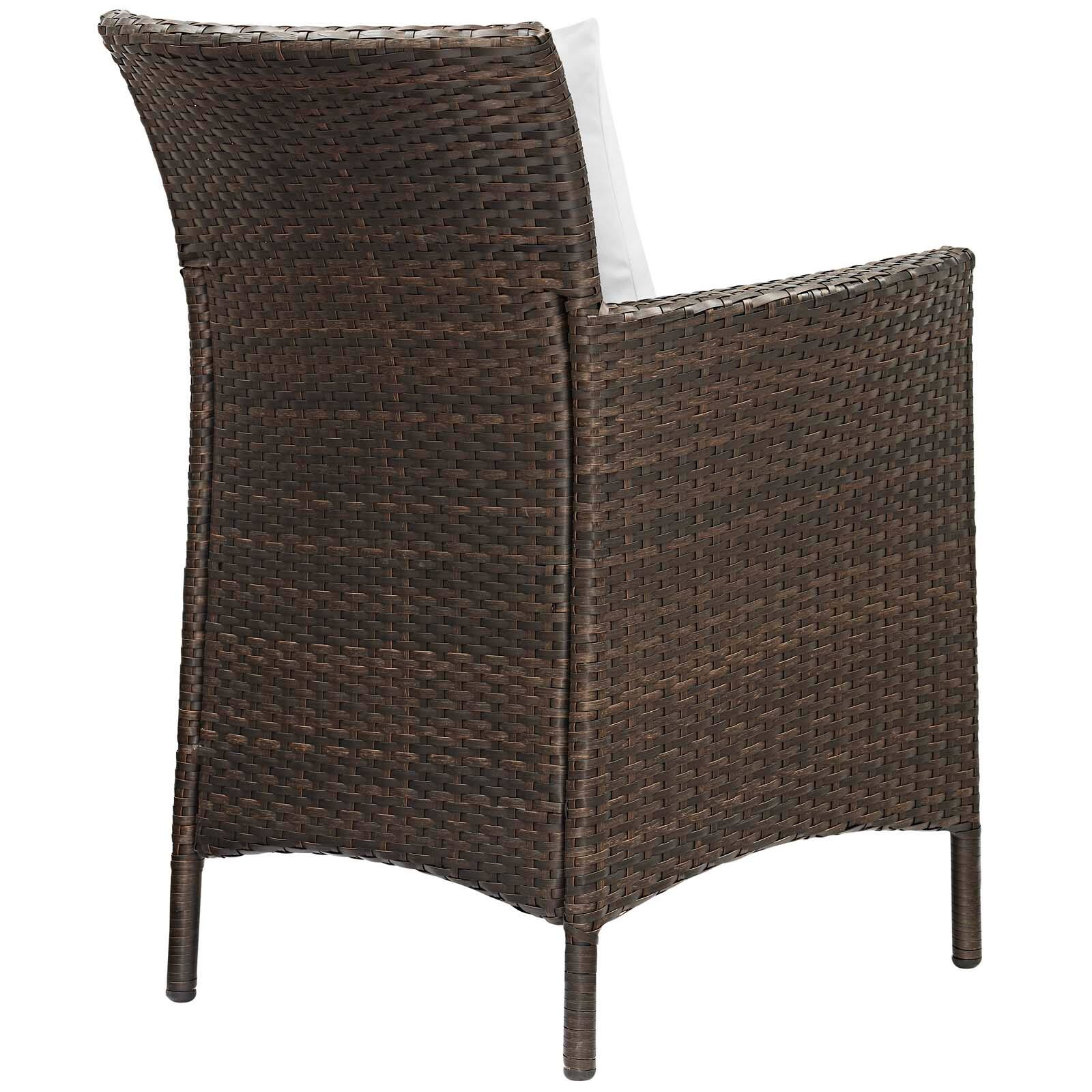 Left. Modway - Conduit Outdoor Wicker Rattan Dining Armchair by Modway - Brown White.