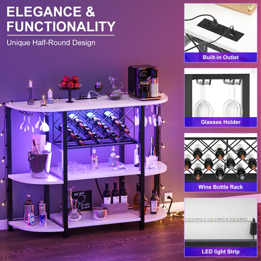 Postcard Display Counter Rack Aheaplus 4 Tier Wine Bar Cabinet with Power Outlets, Floor Standing ...