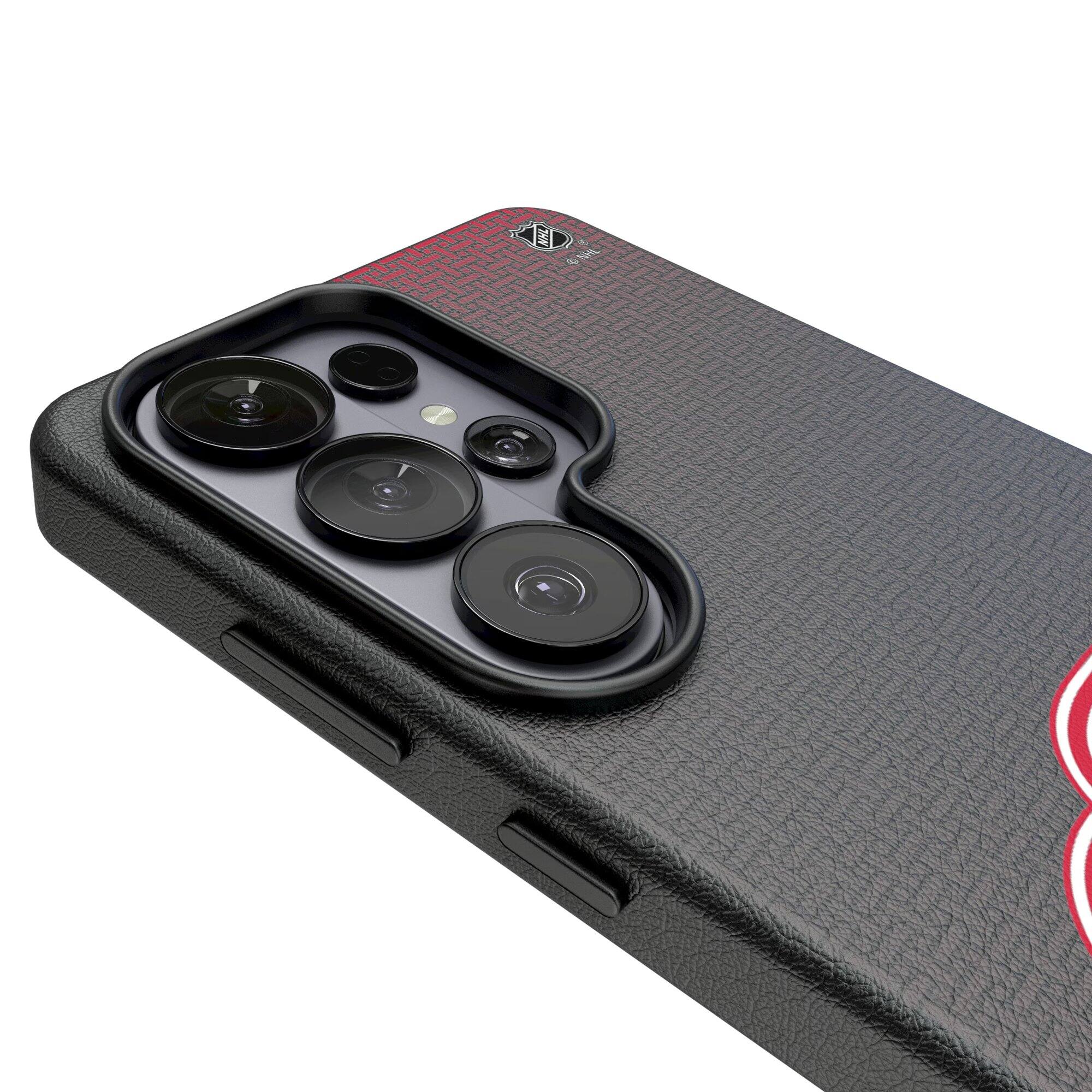 Alt View 2. Keyscaper - Detroit Red Wings Linen Galaxy Magnetic Bump Case - S25 - Black.