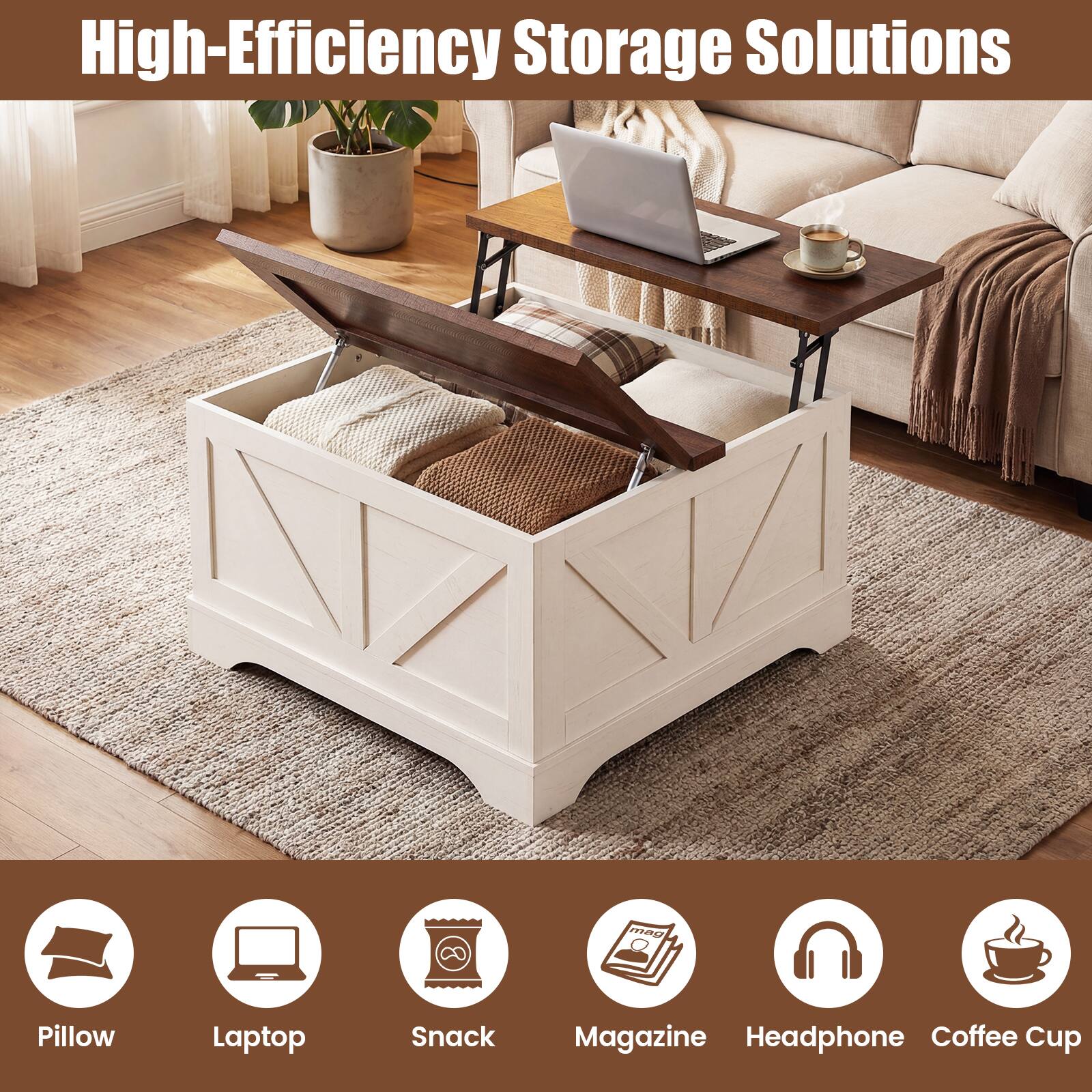 High-Efficiency Storage Solutions

- Pillow
- Laptop
- Snack
- Magazine
- Headphone
- Coffee Cup