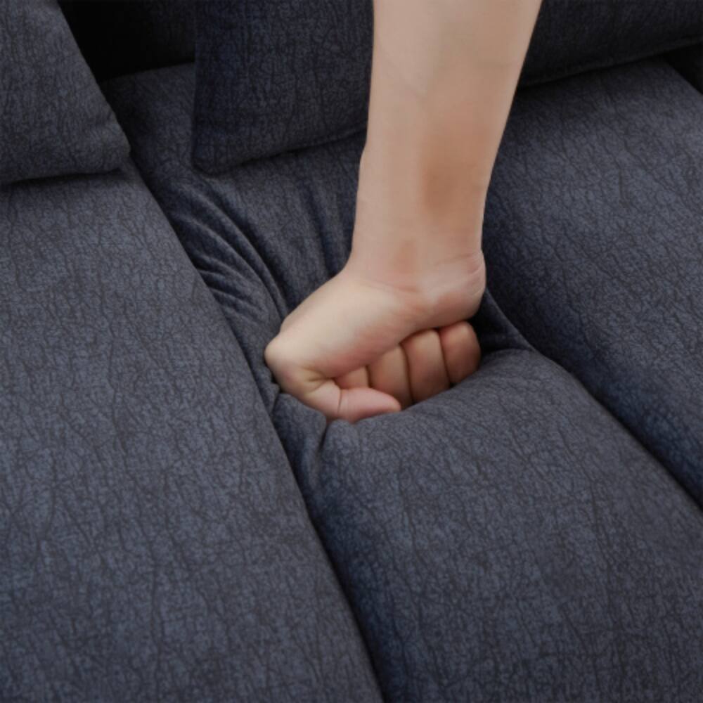 Alt View 1. LUCKY ONE - 55.9" Convertible Loveseat Sofa Bed w/ 3 USB Ports Cup Holders Swivel Phone Holder - Blue-gray.