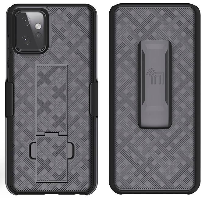 Alt View 2. Nakedcellphone - Slim Case with Stand and Belt Clip Holster for Motorola Moto G Power 5G (2023) - Black.