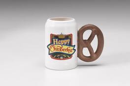 Forum Novelties - Oktoberfest Plastic Mug with Pretzel Hand - Brown