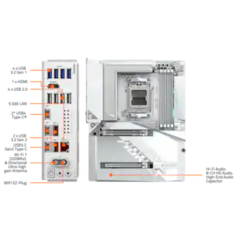 GIGABYTE X870 AORUS STEALTH ICE (Socket AM5) AMD X870 ATX DDR5 Wi GIGABYTE X870 AORUS STEALTH ICE (Socket AM5) AMD X870 ATX DDR5 Wi