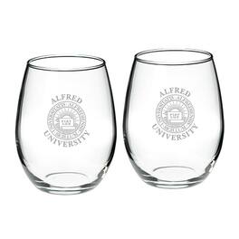 Jardine - Alfred University Saxons 21oz. 2-Piece Stemless Wine Glass Set - Multicolor