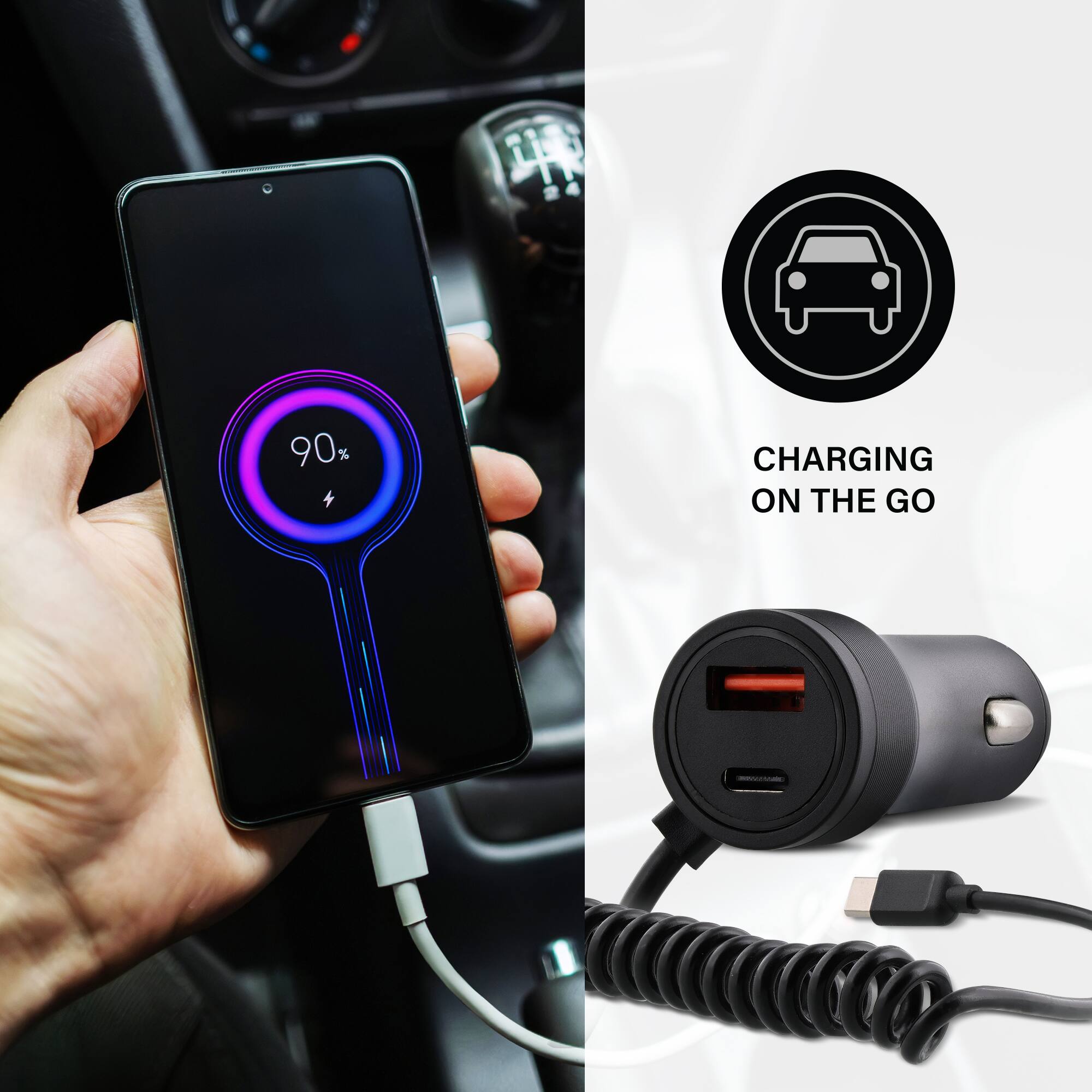 90% CHARGING ON THE GO