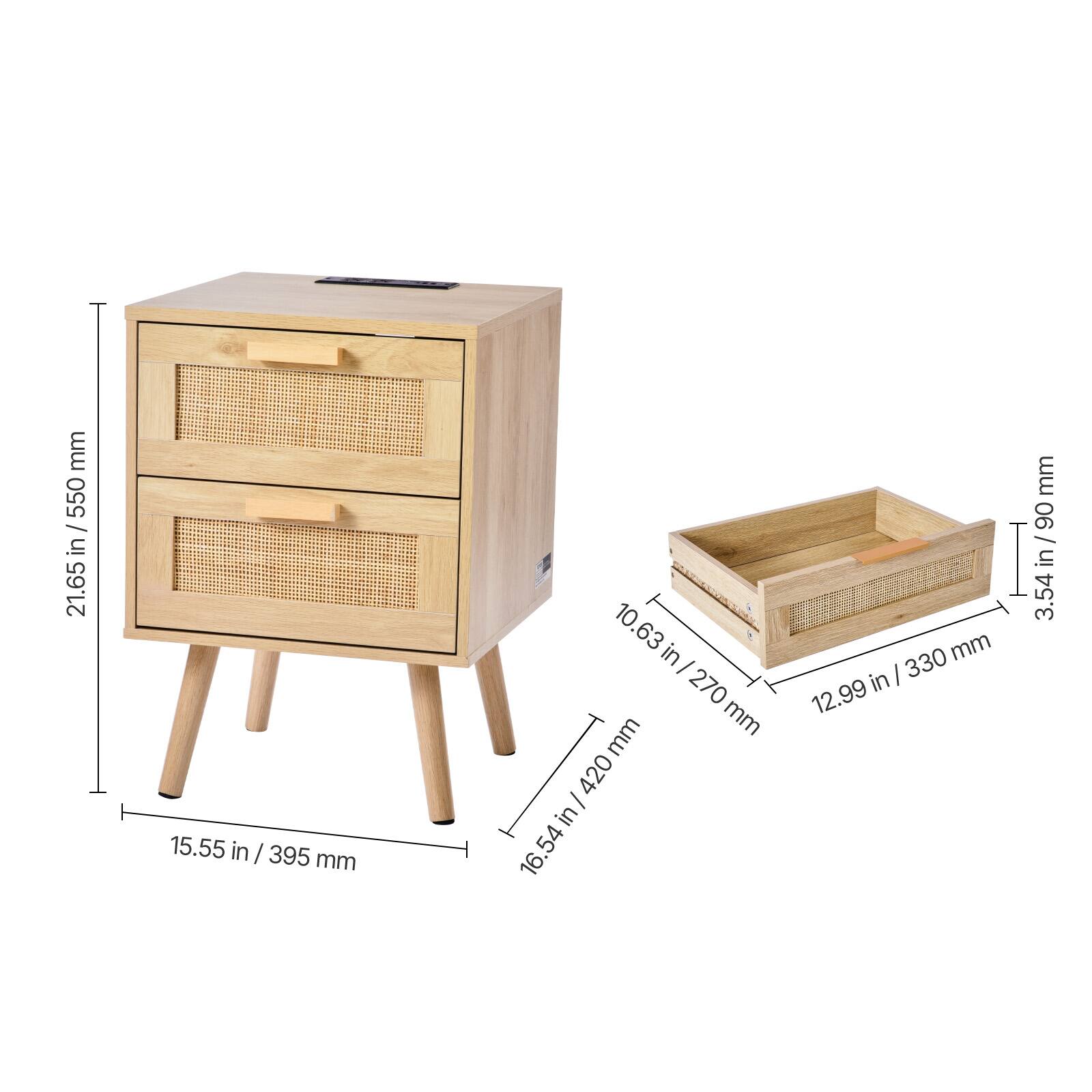 - Height: 21.65 in / 550 mm
- Width: 15.55 in / 395 mm
- Depth: 16.54 in / 420 mm
- Drawer Height: 10.63 in / 270 mm
- Drawer Width: 12.99 in / 330 mm
- Drawer Depth: 3.54 in / 90 mm