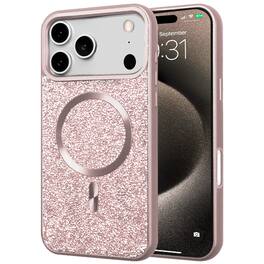 Entronix - Rhinestone Case for iPhone 17 Pro Max - Luxury Magnetic Protection - Rose Gold