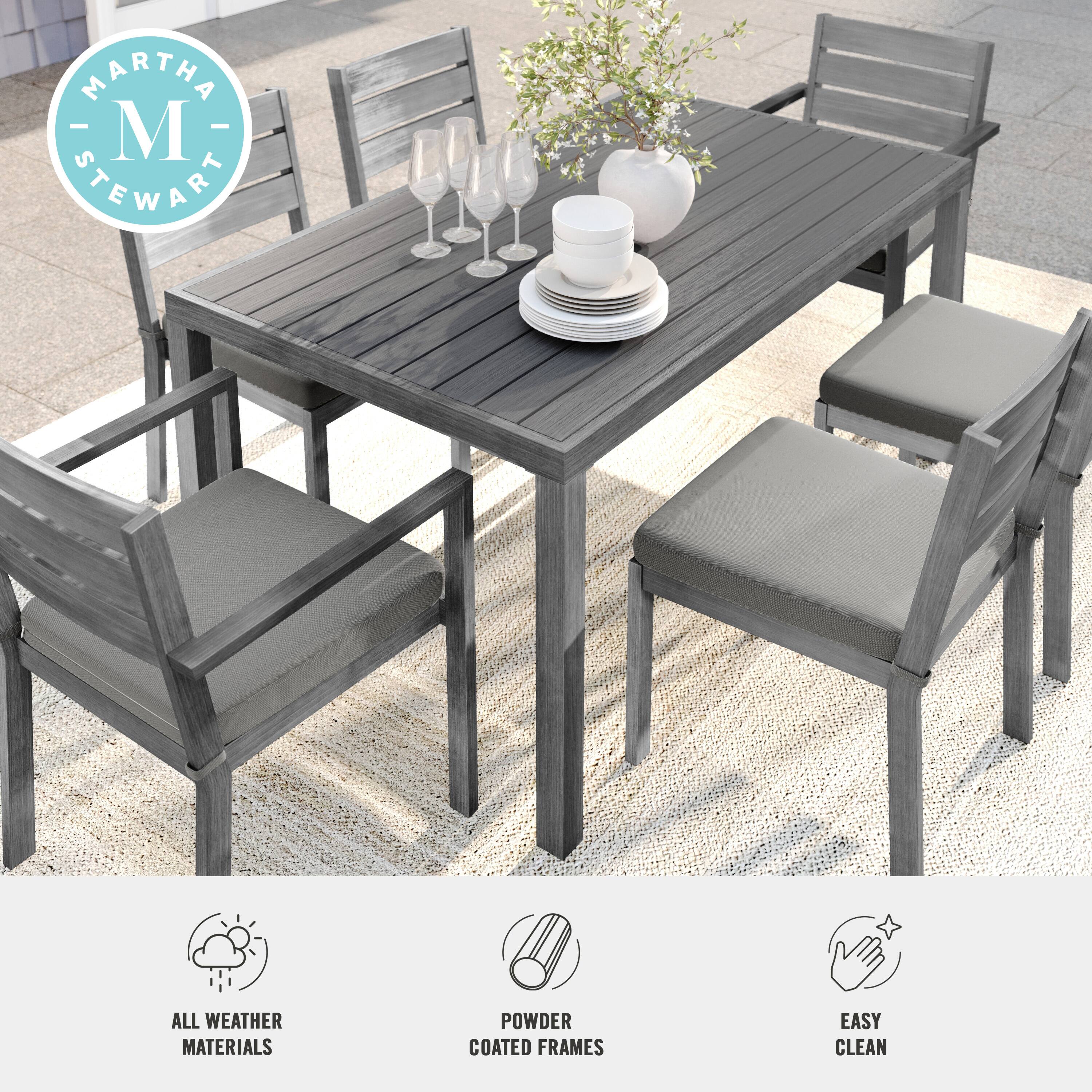 MARTHA STEWART ALL WEATHER MATERIALS 0 POWDER COATED FRAMES EASY CLEAN