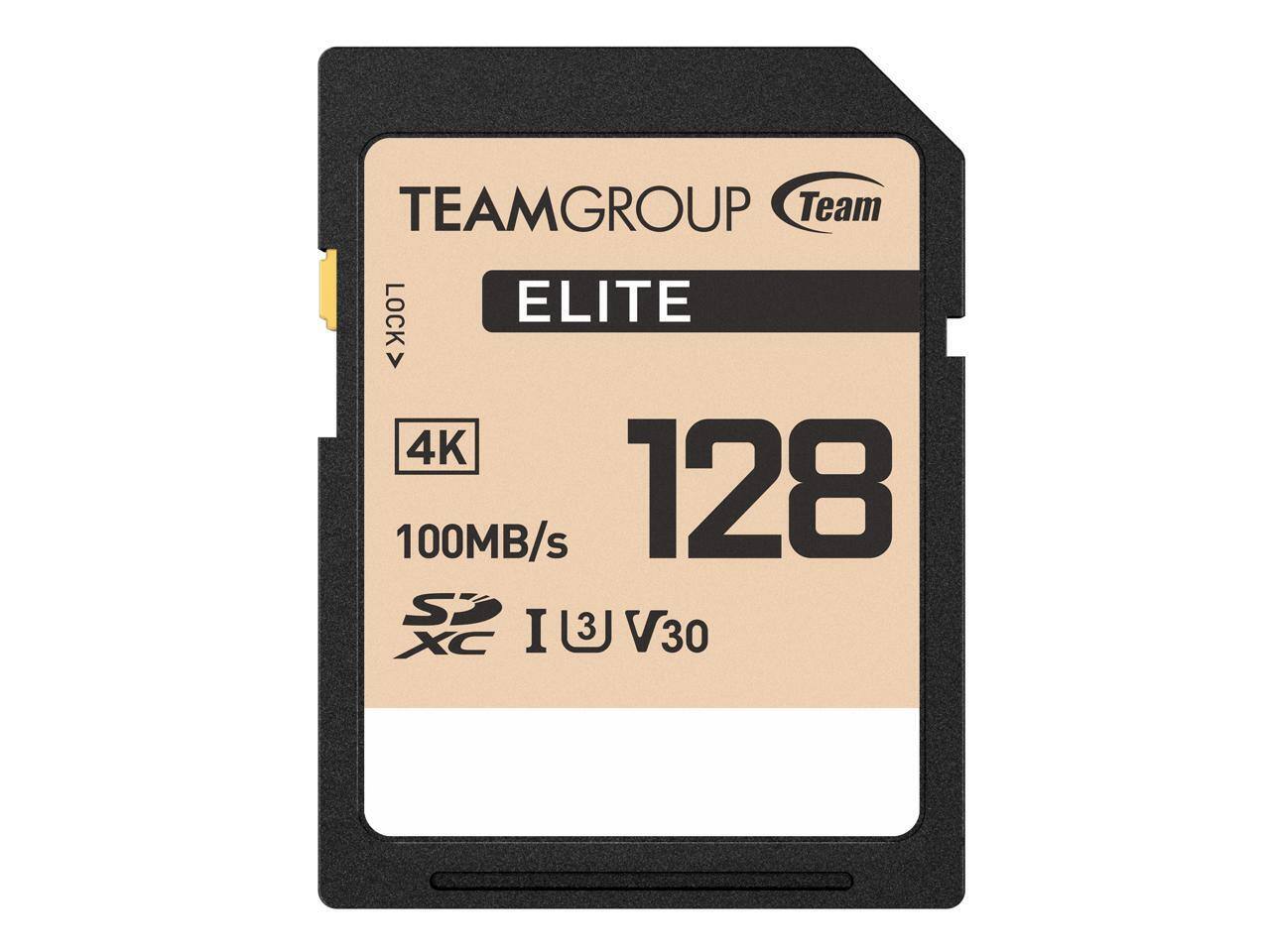 TEAMGROUP Team  
ELITE  
128GB  
4K  
100MB/s  
U3 V30  
XC I  
SDXC