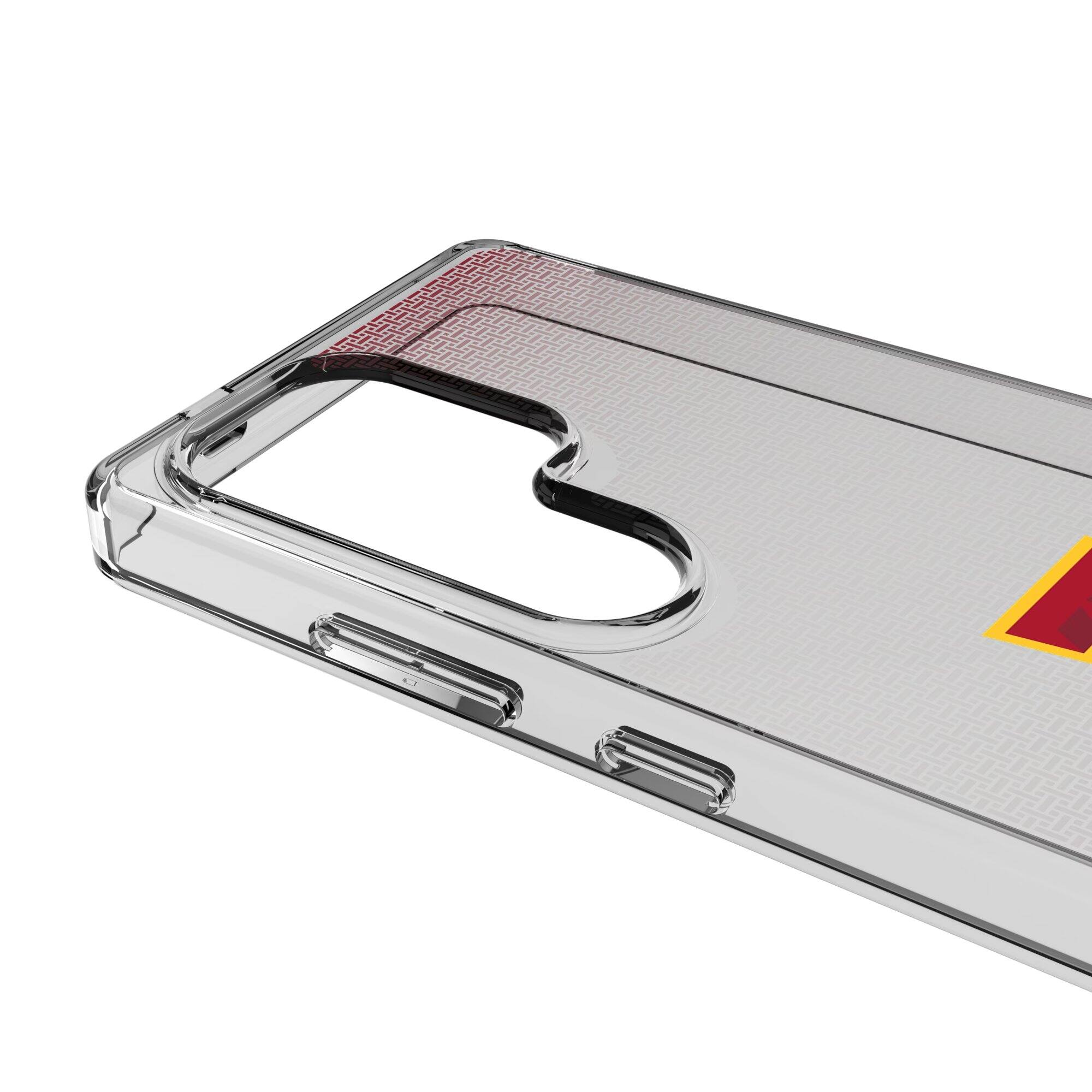 Alt View 2. Keyscaper - Iowa State Cyclones Linen Logo Galaxy Clear Case - S23 Plus - Multicolor.