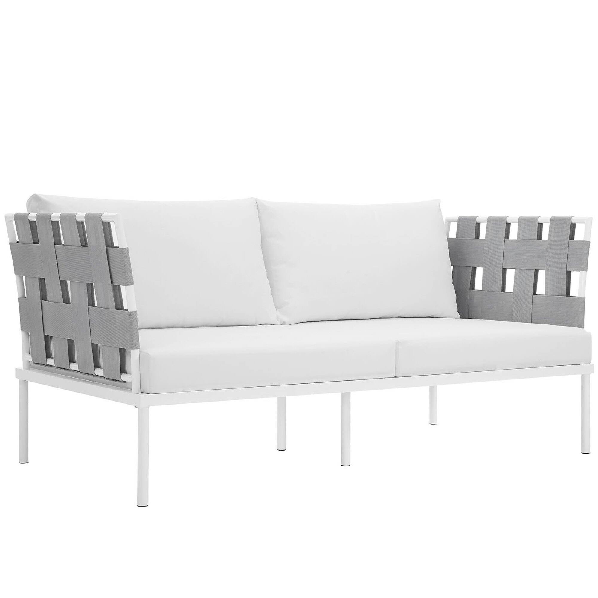 Angle. Modway - Harmony Outdoor Patio Aluminum Loveseat by Modway - White White.
