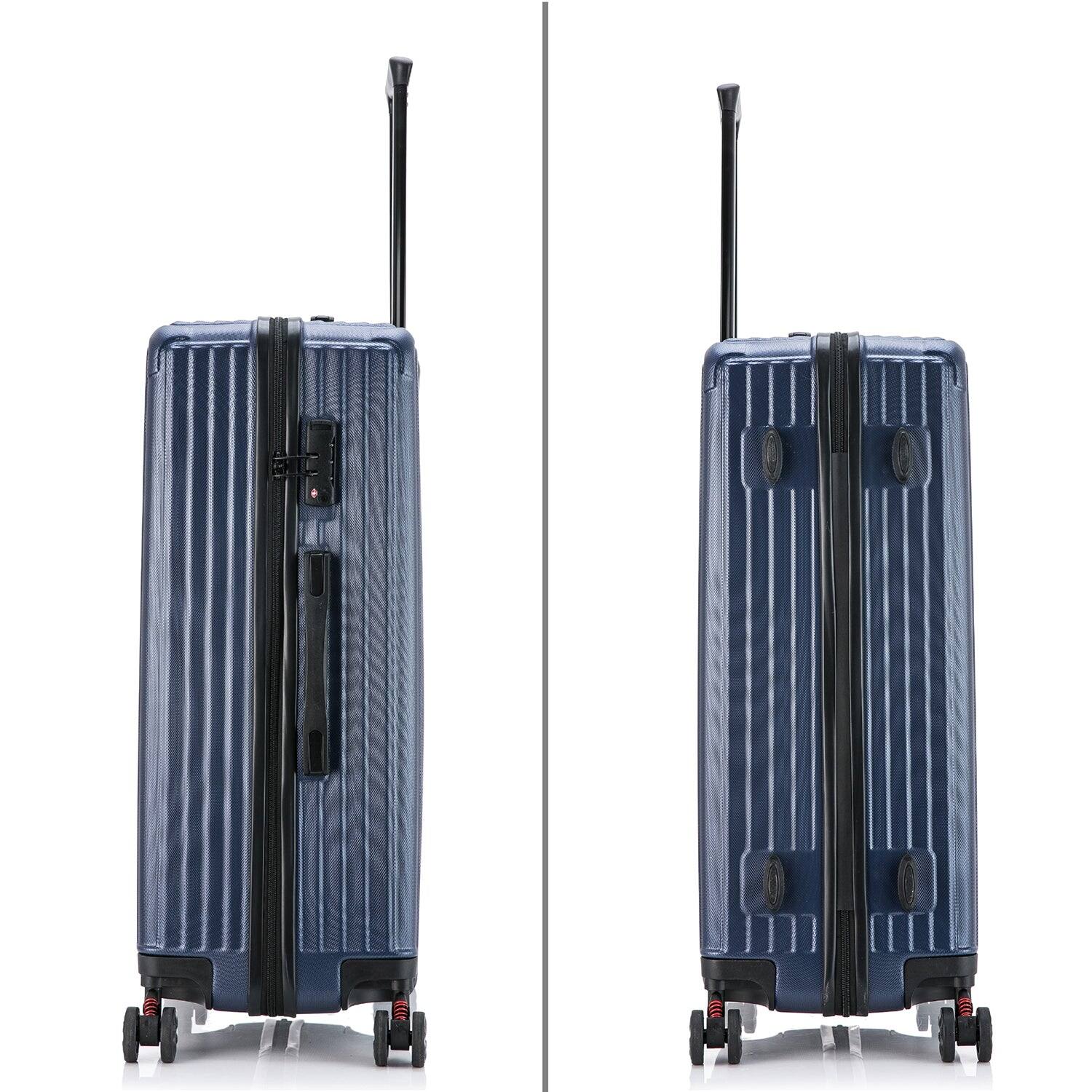Alt View 2. DUKAP - STRATOS lightweight hardside Luggage 3 Piece Luggage Set  20"/24"/28" - BLUE.