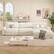 Left. Dyonery - Dyonery 119" L Shaped Couch Modular Sectional Sleeper Sofa, CHENILLE Fabric, , Tool-Free Assembly,Beige - Beige.