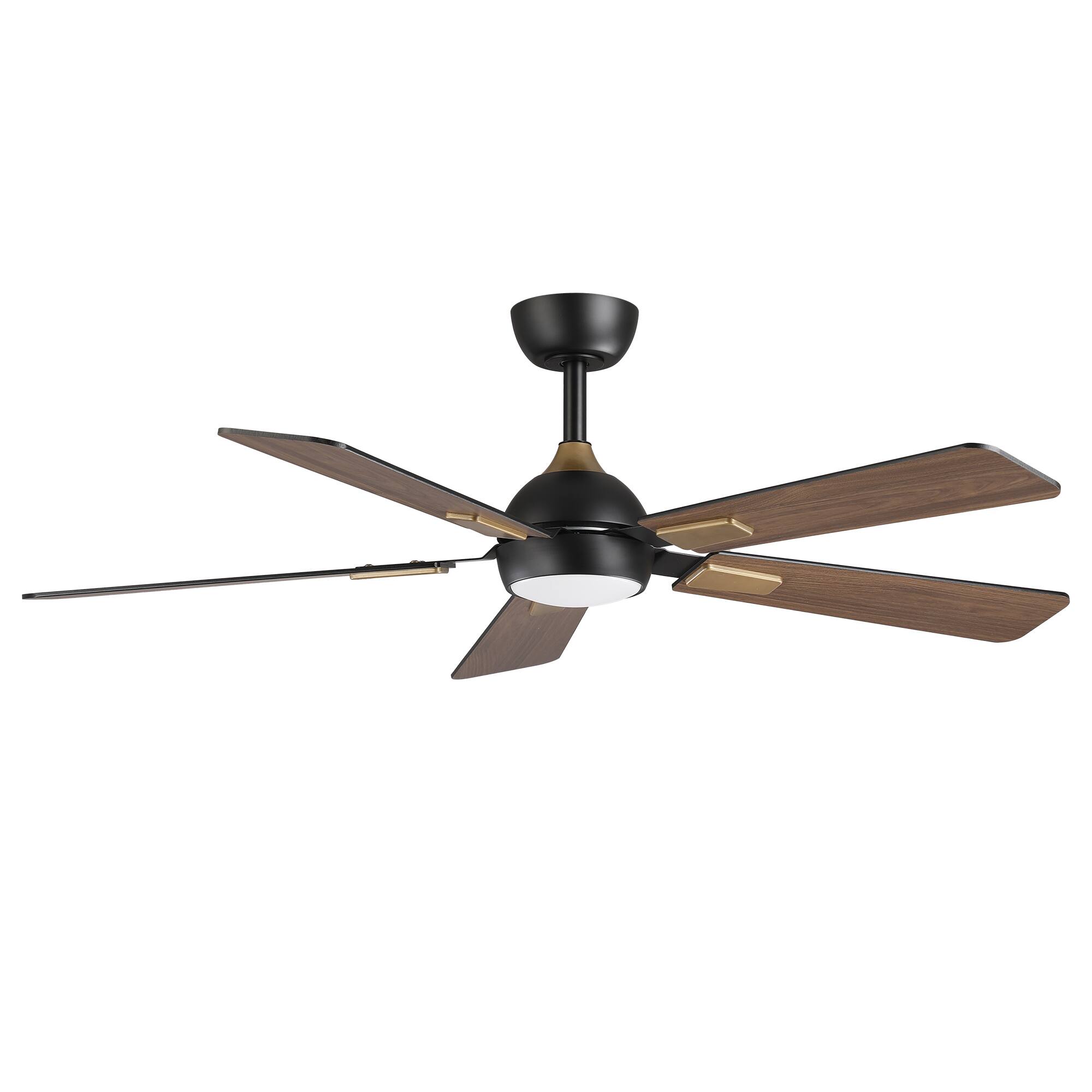Alt View 4. Vaczon - 52 In. Modern Dimmable 3CCT LED Smart Ceiling Fan with Light, Remote and App Control, Double-Sided Blades, 6-Speed - Matte Black.