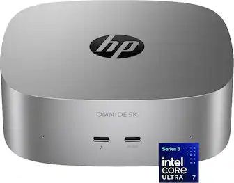 HP - OmniDesk Mini PC with Quad Display Support - Intel Core Ultra 7 356H - 16GB Memory - 512GB SSD - Smoke Silver