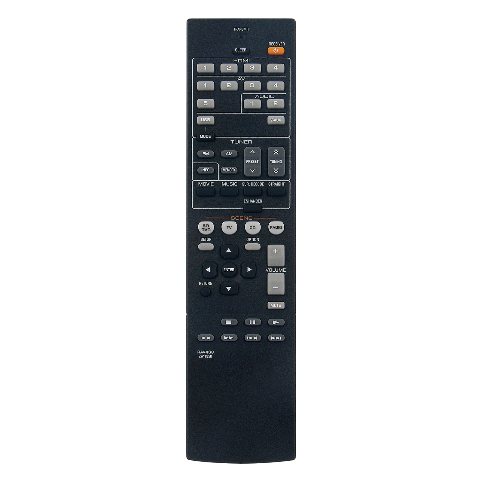 Photos - Remote control Yamaha VINABTY - Replaced  RAV463 ZA11350 Fits for  AV Receiver HTR3066 HT-R3066 RXV373 RAV463 RTZA113500 - Bla 