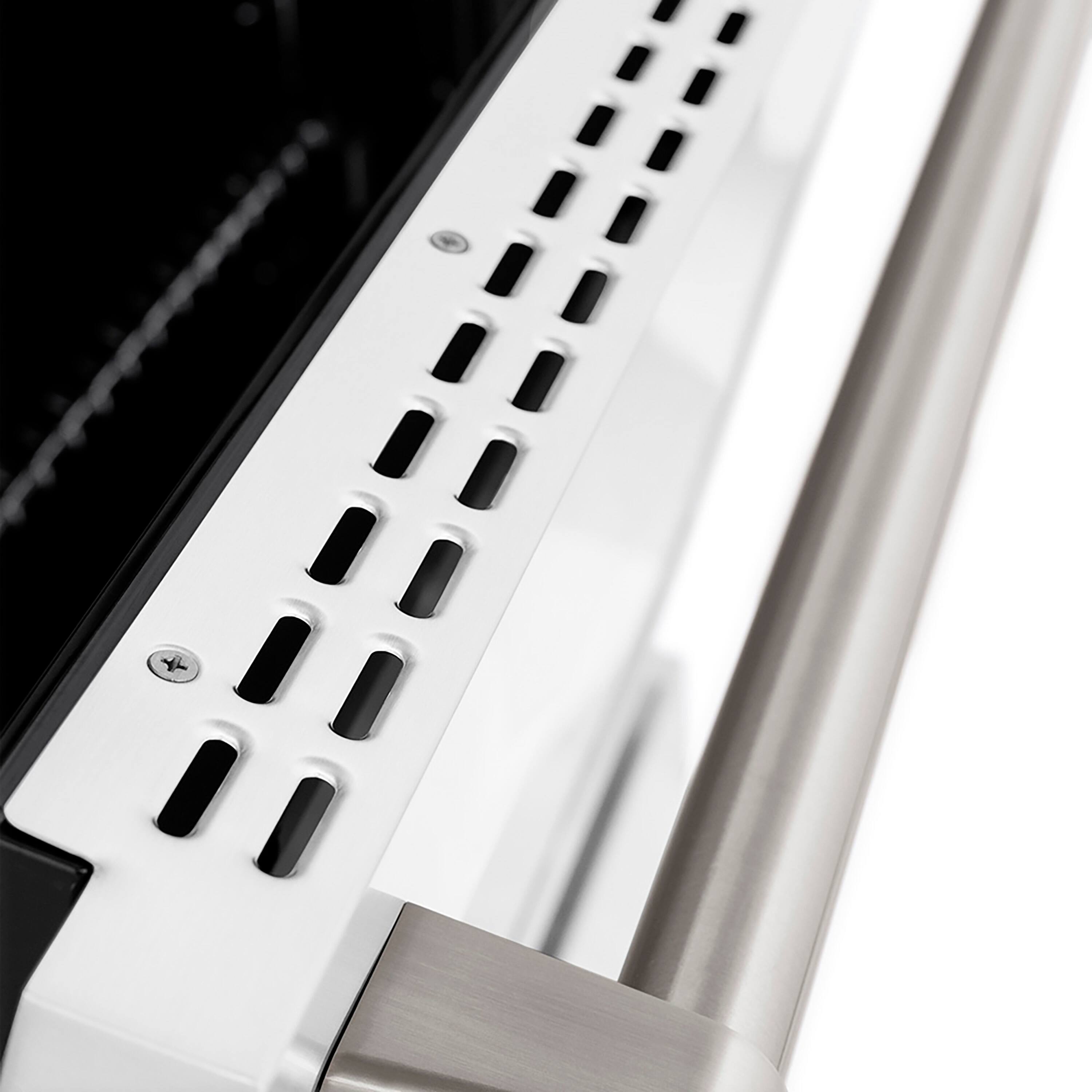 Alt View 4. ZLINE - ZLINE 36 in. Paramount Dual Fuel Range with 6 Burner DuoPro Cooktop & Convection Oven w/ White Door (PSDR-WM-36) - Stainless Steel with White Matte Door.