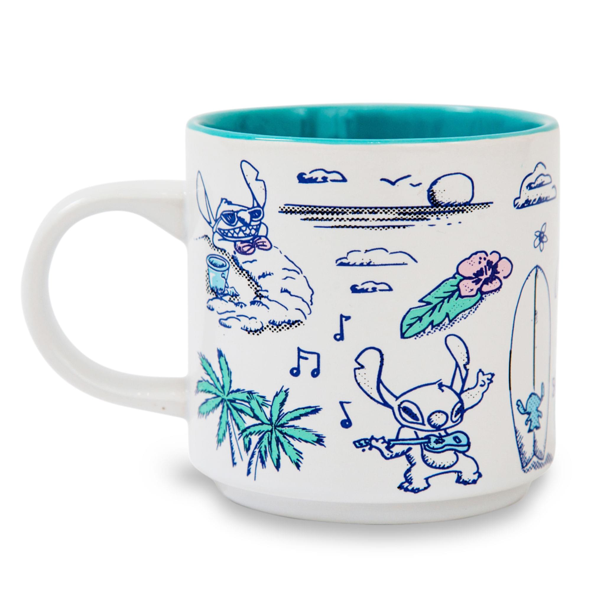 Alt View 10. Silver Buffalo - Disney Lilo & Stitch Hawaii Allover Icons Ceramic Stacking Mug | Holds 13 Ounces - Blue.