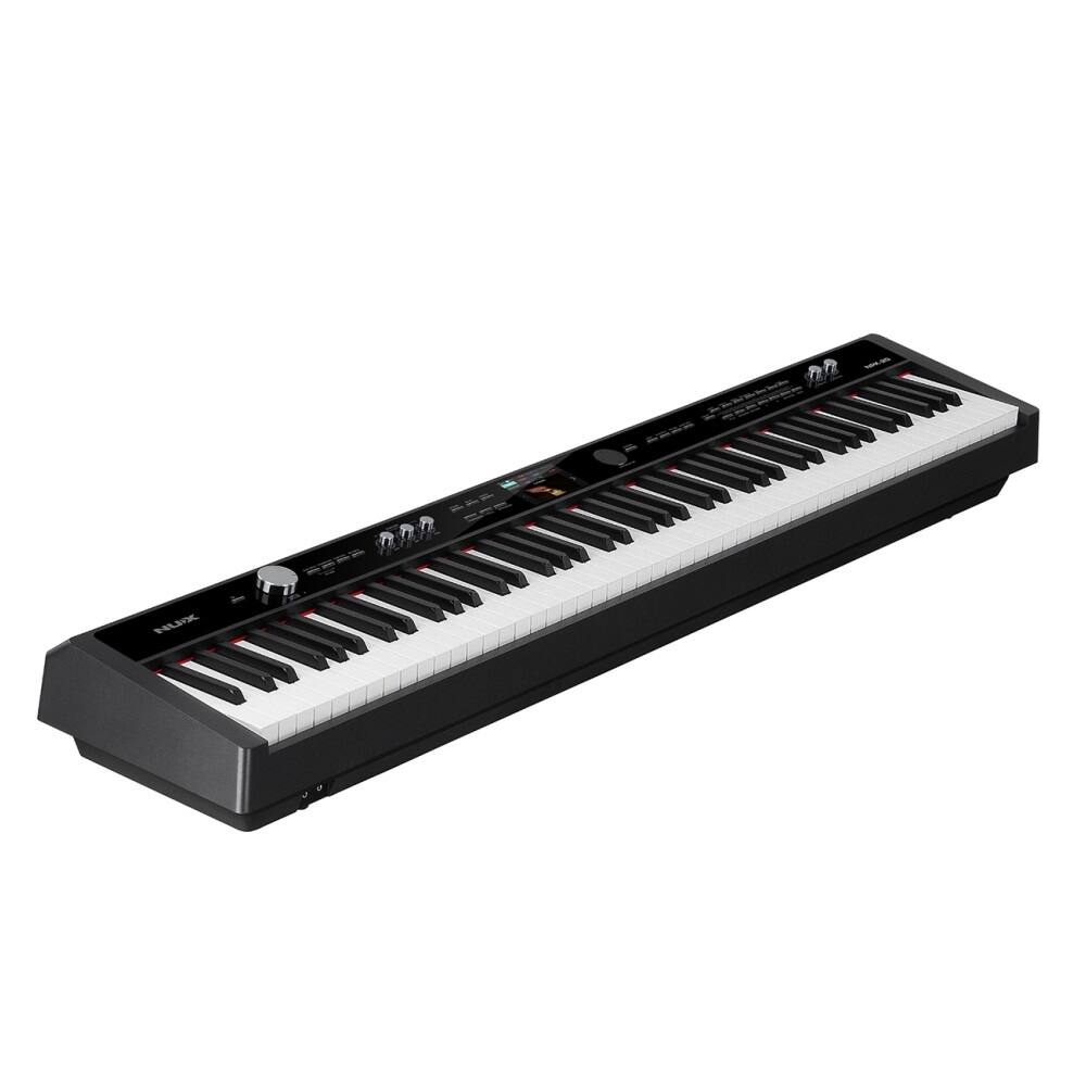 Angle. NUX - NPK-20 Portable Digital Piano with Triple Sensor Graded Hammer Action Keyboard | Built-in Bluetooth MIDI - Black.