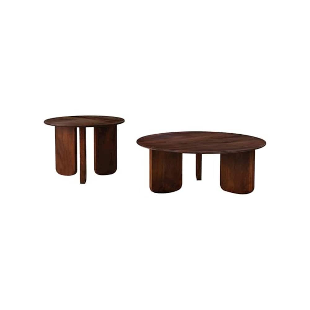 Coaster Co. of America - Dale 2-piece Solid Wood Coffee and End Table Set - Brown