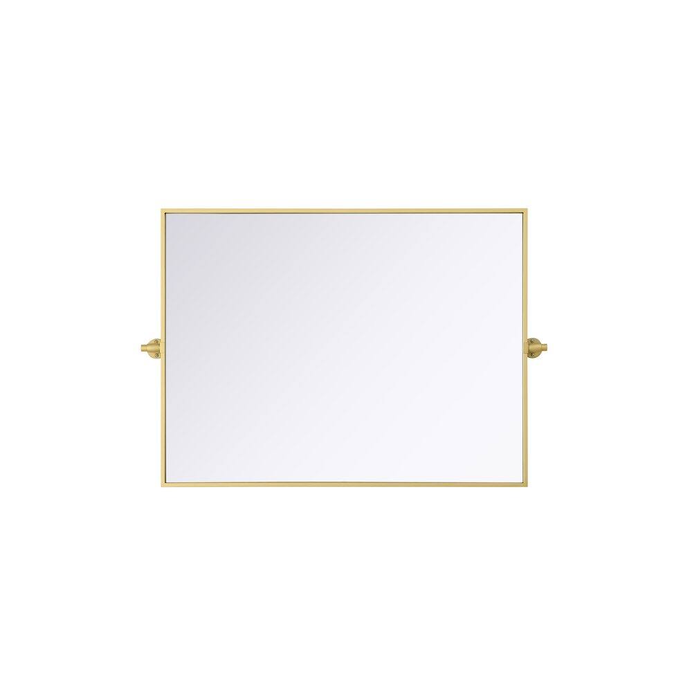 Alt View 2. Elegant Kitchen and Bath - Amoura 27X36 Pivot Mirror In Brass - Brass.