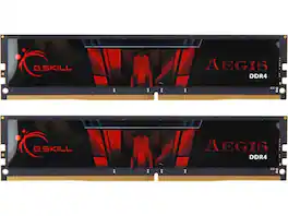 G.SKILL - Aegis 32GB (2 x 16GB) 288-Pin PC RAM DDR4 2666 (PC4 21300) Desktop Memory Model F4-2666C19D-32GIS - Black/Red