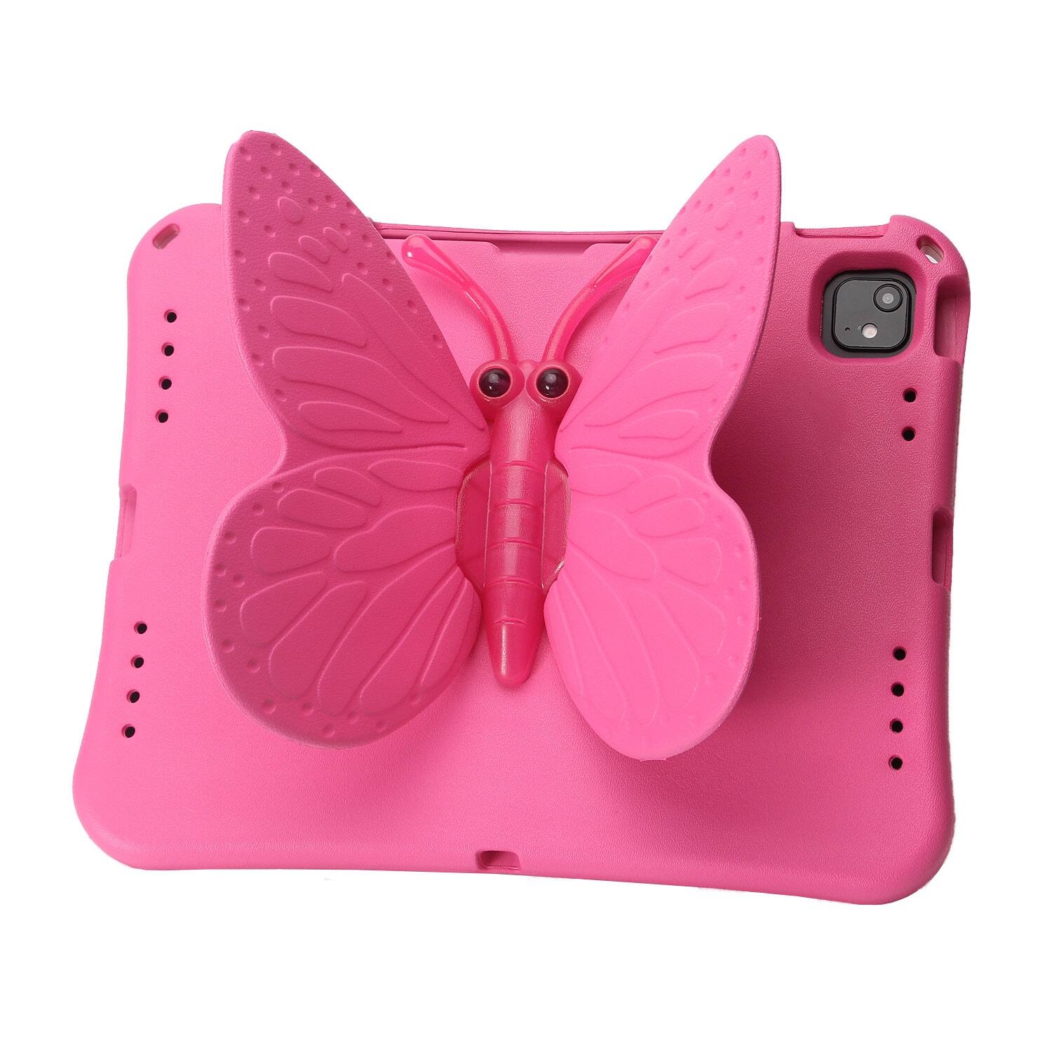 Left. Dteck - Kids Butterfly Case for Apple iPad Air (M4) 13" 2026-24 & iPad Pro 13/12.9",Rugged 3D Cartoon EVA Shockproof Stand Cover - Rose.