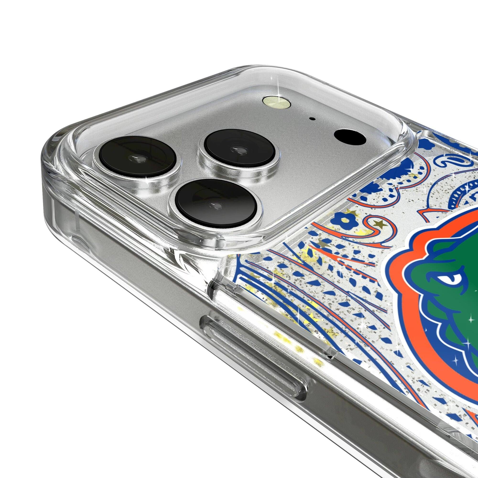 Alt View 2. Keyscaper - Florida Gators iPhone Glitter Paisley Design Case - 13 Pro - Multicolor.