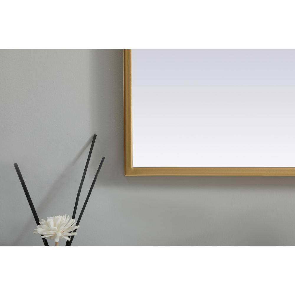 Alt View 1. Elegant Decor - Metal Frame Arch Mirror 24x30 Inch in Brass - Brass.