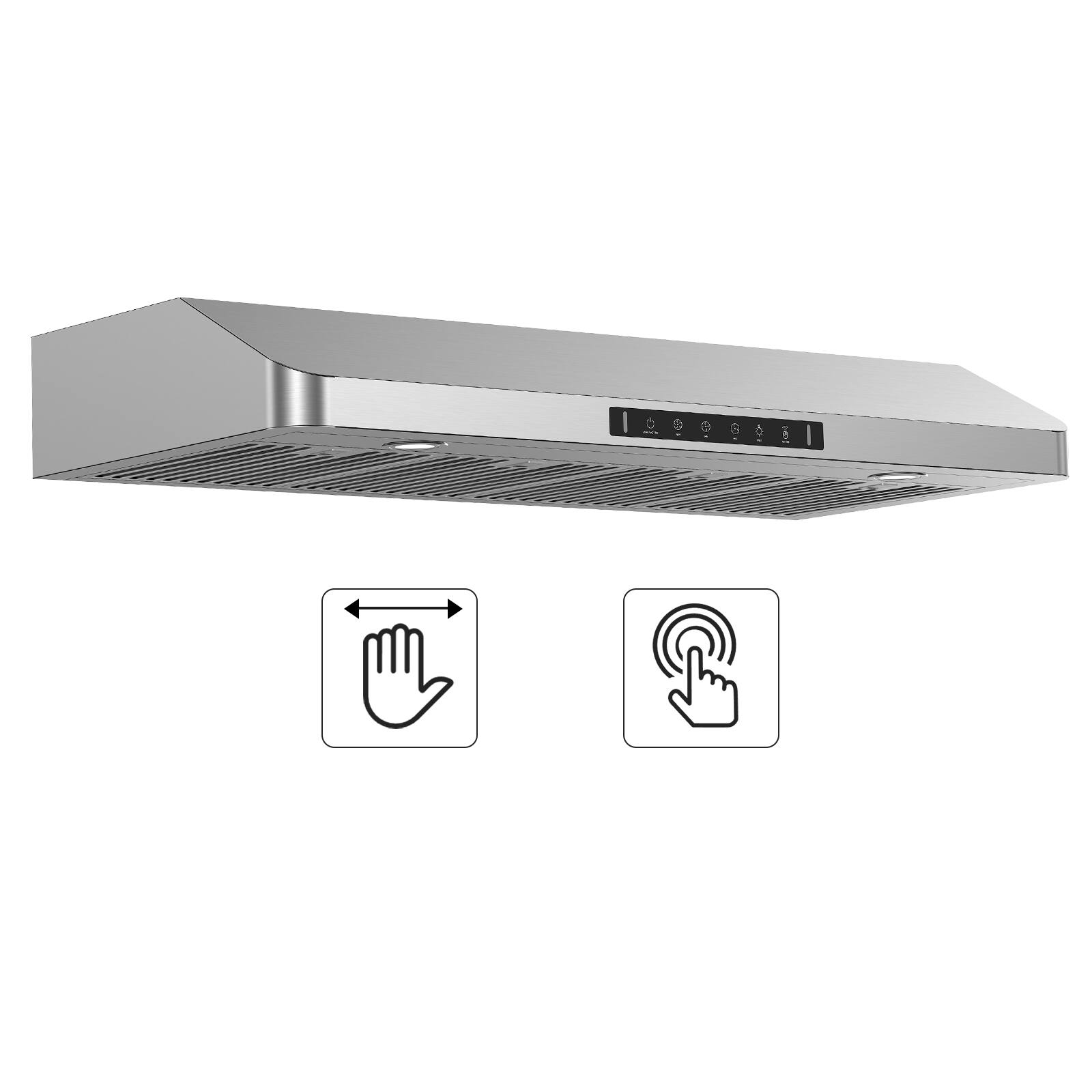 Angle. VIKIO - 42 inch Ducted 700-CFM  Stainless steel Under Cabinet Range Hood - Stainless steel.