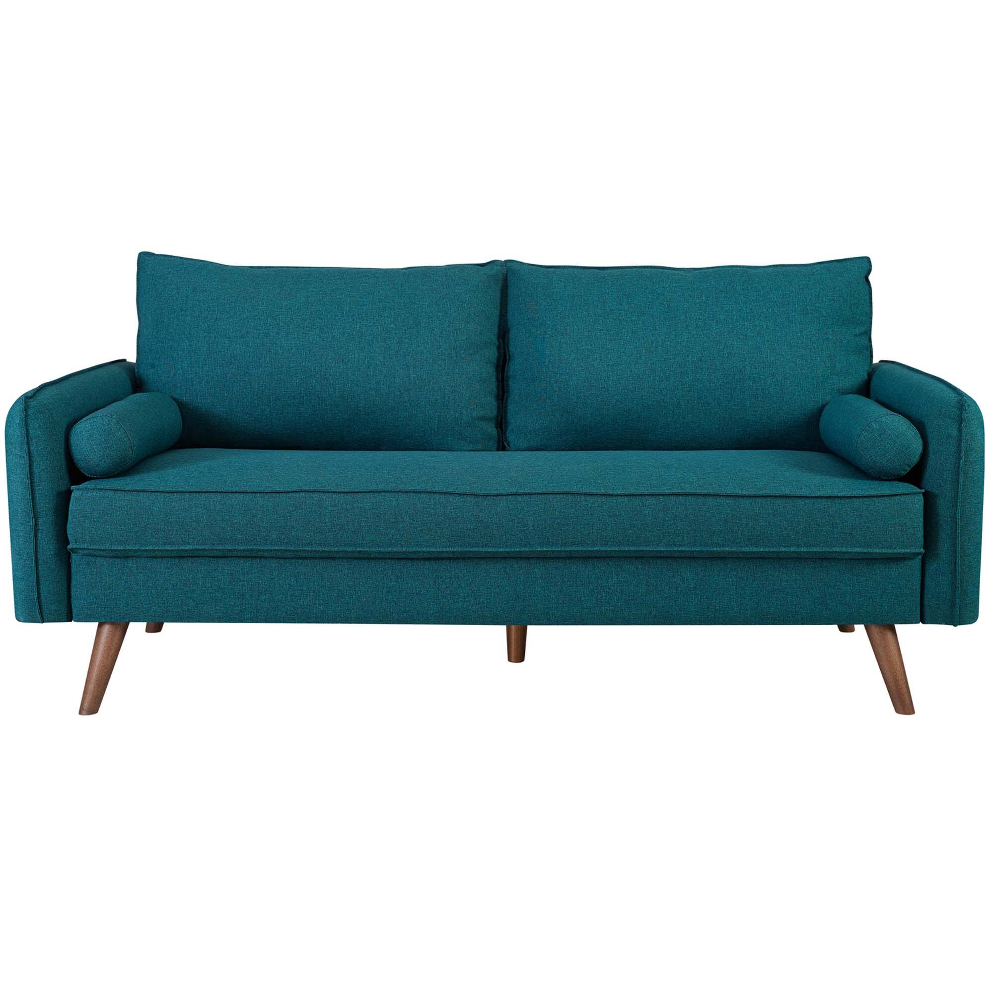 Back. Modway - Revive Upholstered Fabric Sofa by Modway - Blue.