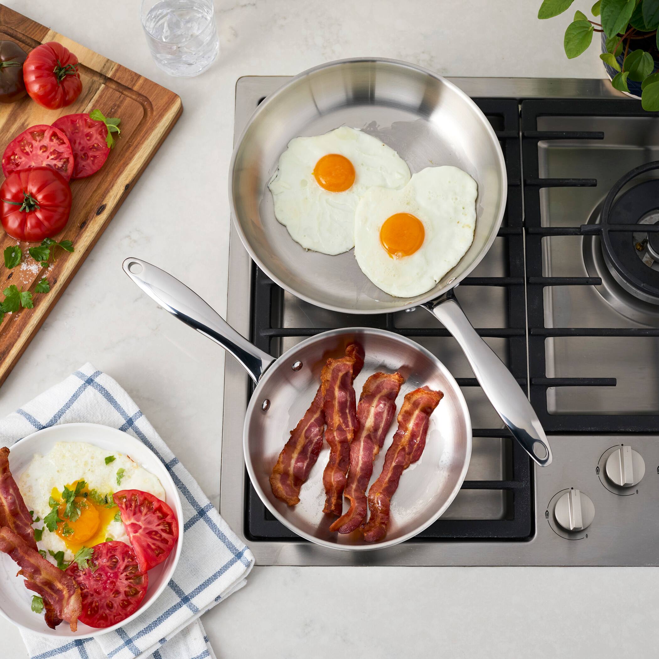 Alt View 2. Henckels - Henckels Aragon 2-pc Stainless Steel Fry Pan Set - Stainless Steel.