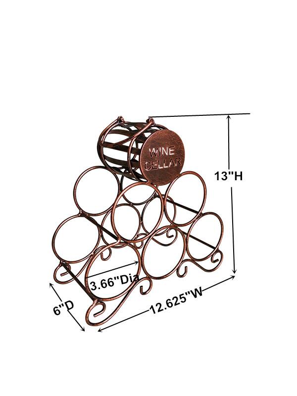 WINE CELLAR  
13"H  
3.66" Dia  
6"D  
12.625"W