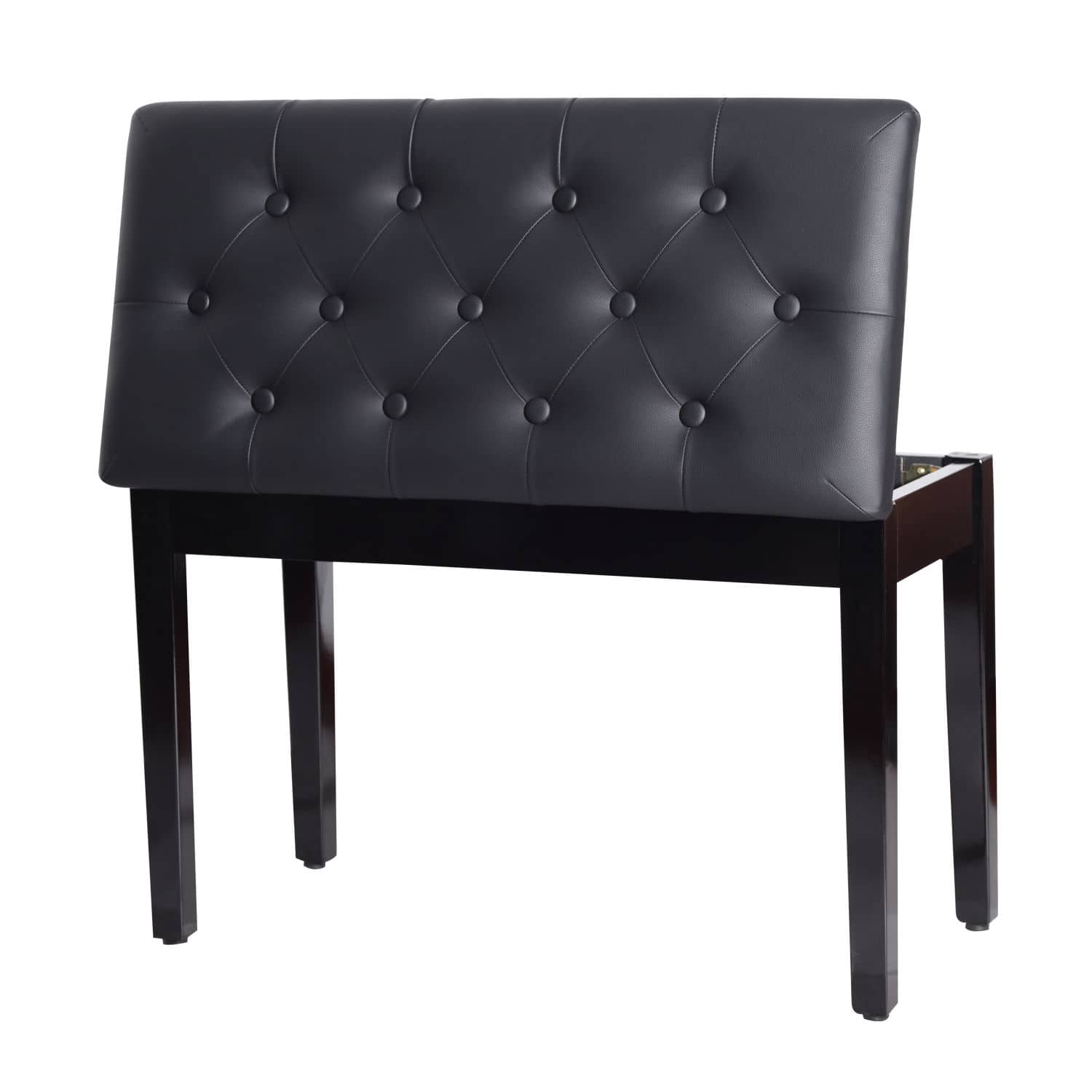 Homcom - Bench, Duet Piano Chair with Faux Leather Padded Cushion and Wooden Frame - Black