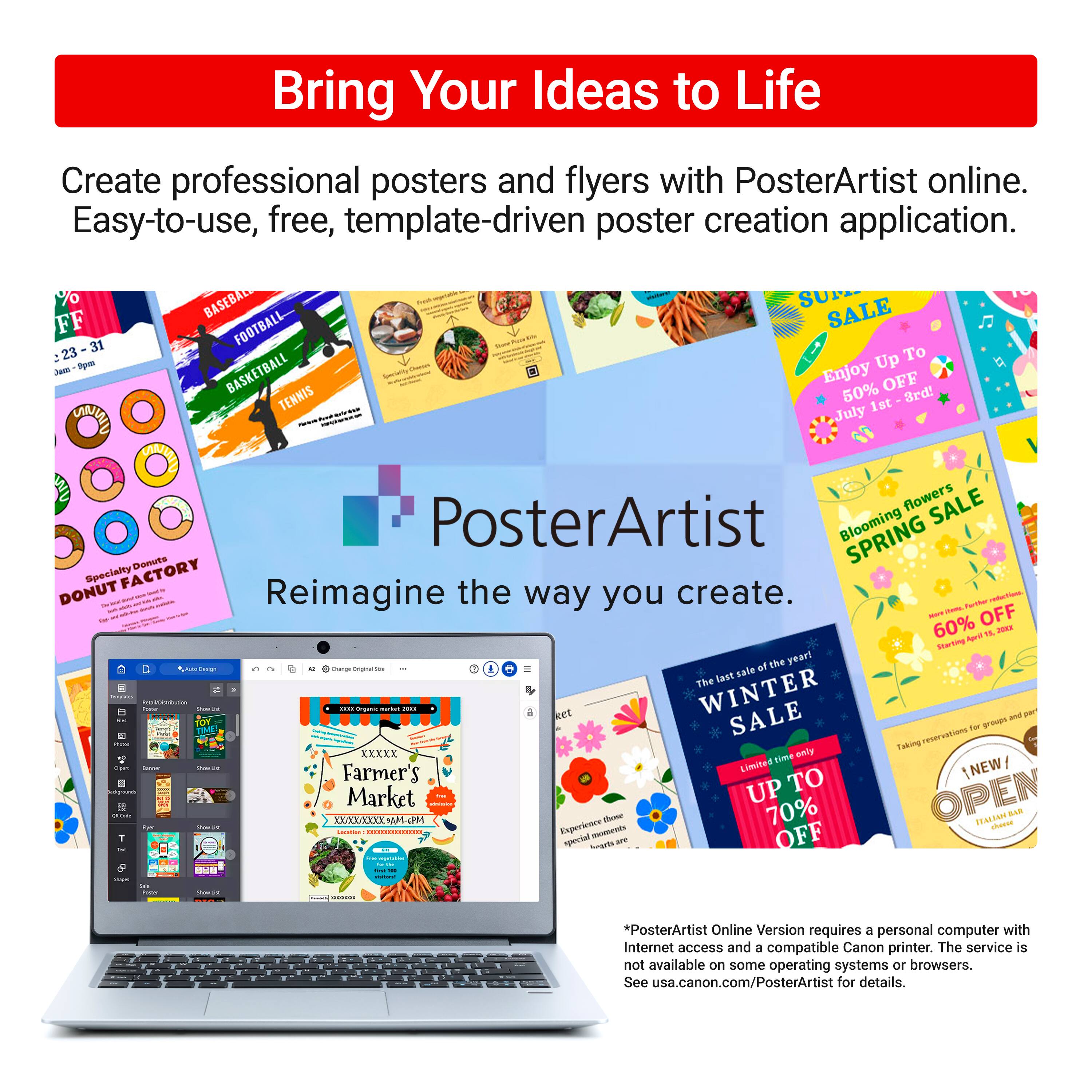 Bring Your Ideas to Life with PosterArtist Online. Create professional posters and flyers with an easy-to-use, free, template-driven poster creation application. Enjoy up to 50% off on selected items during the sale. Reimagine the way you create with PosterArtist.