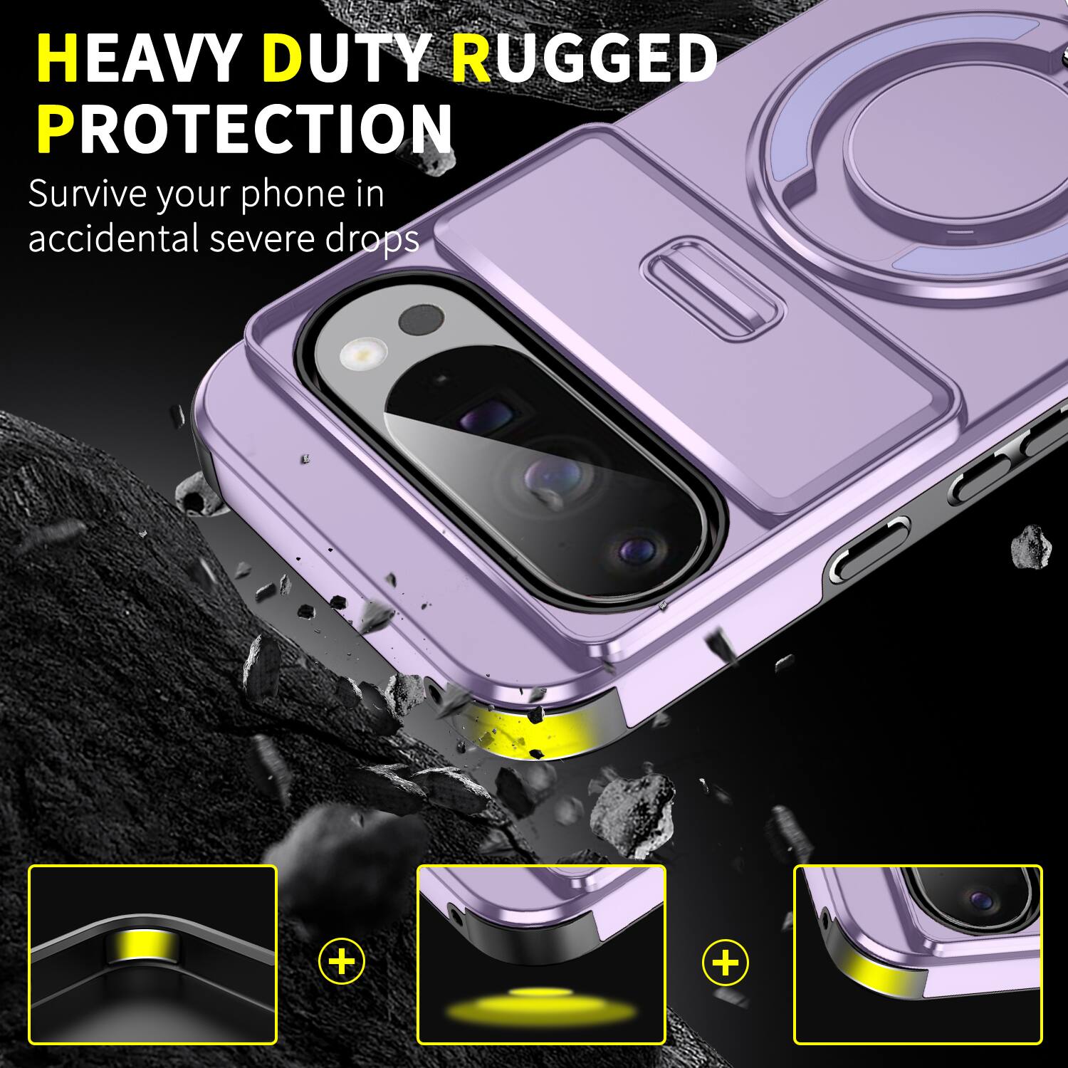 HEAVY DUTY RUGGED PROTECTION  
Survive your phone in accidental severe drops