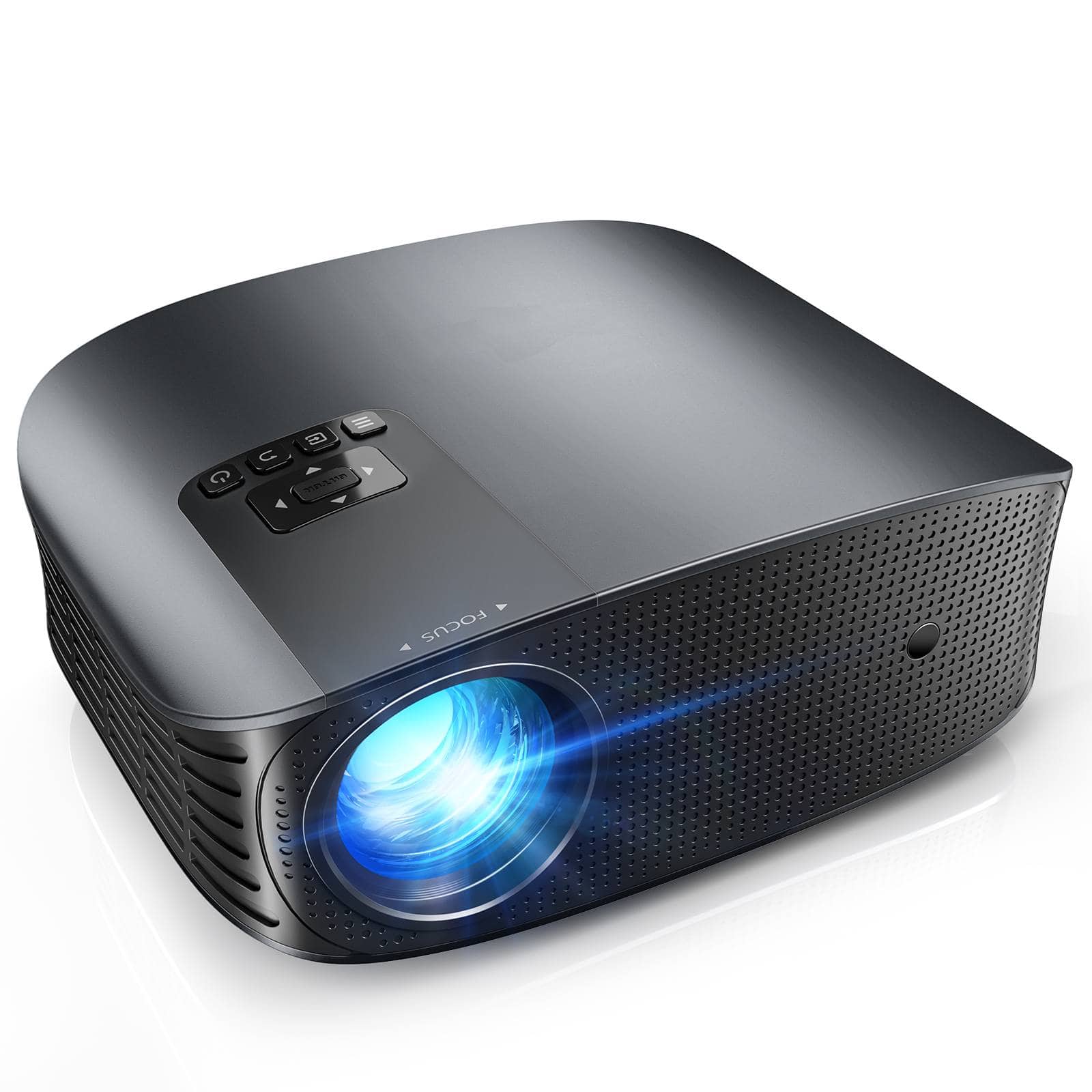 Elephas - 4K WiFi Bluetooth Projector: FHD 1080P Mini for Outdoor Movies, 5G, Dolby Audio Zoom Portable, Compat. TV Stick/PPT - Black